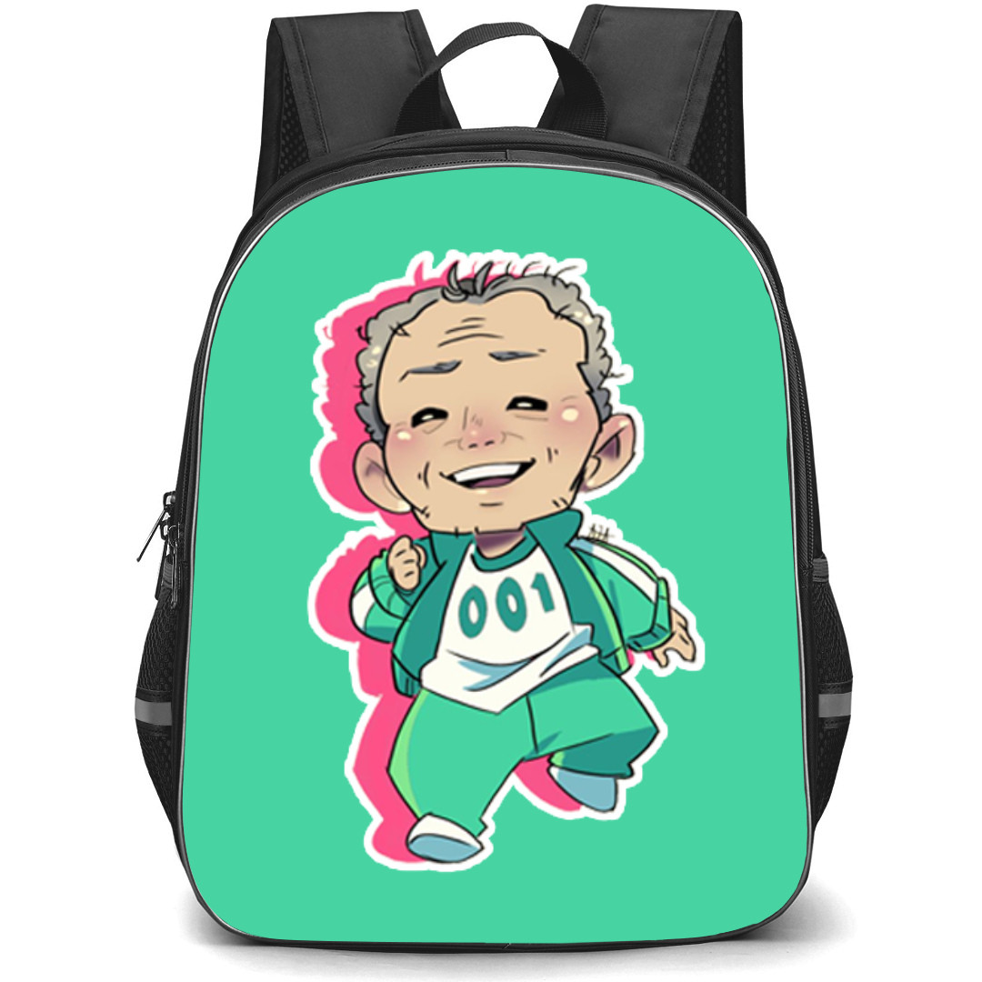Squid Game 2 Oh Il-Nam Backpack StudentPack - Oh Il-Nam Running Chibi Art Sticker