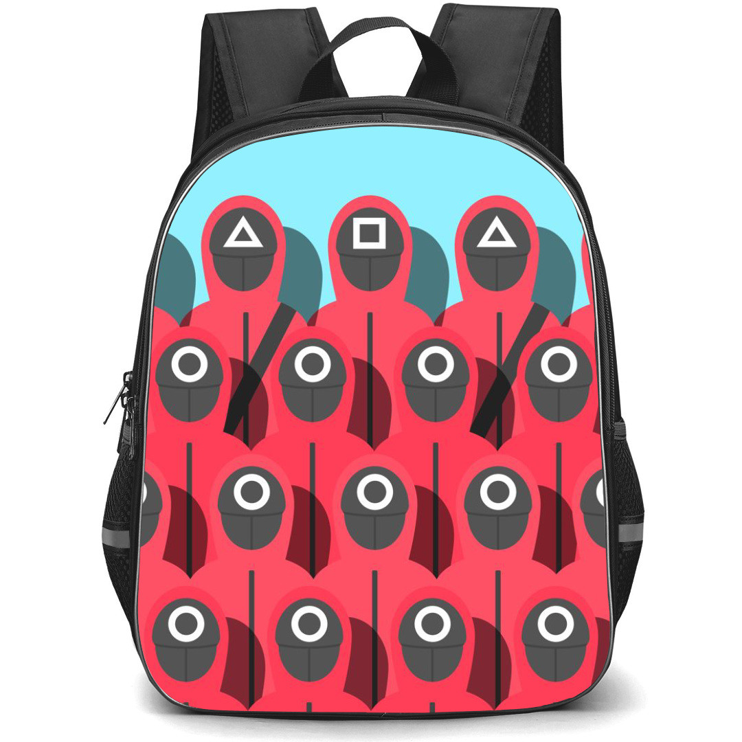 Squid Game 2 Backpack StudentPack - Squid Game 2 Red Skyblue Minimalist Art Poster