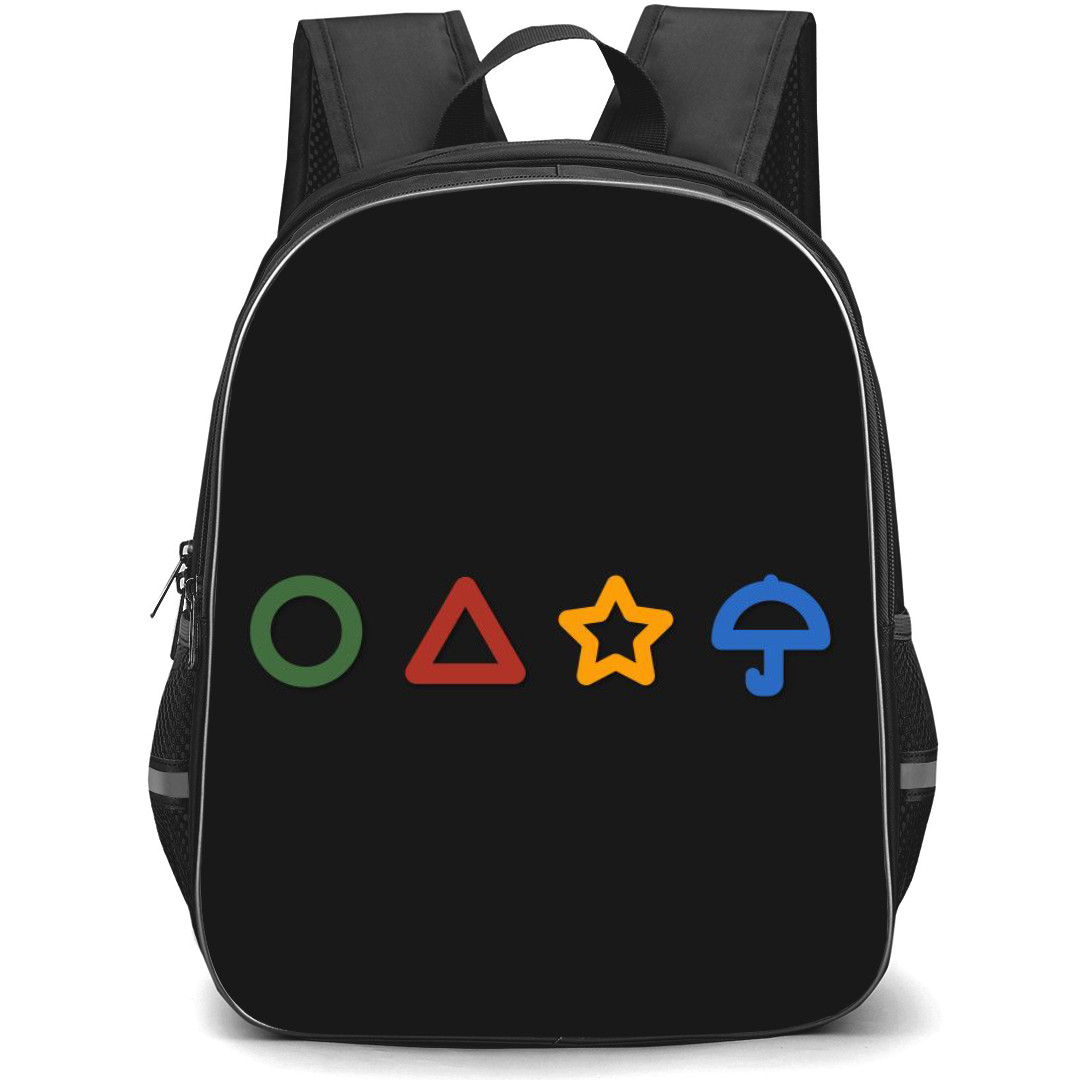 Squid Game 2 Backpack StudentPack - Squid Game 2 Symbol On Black Background