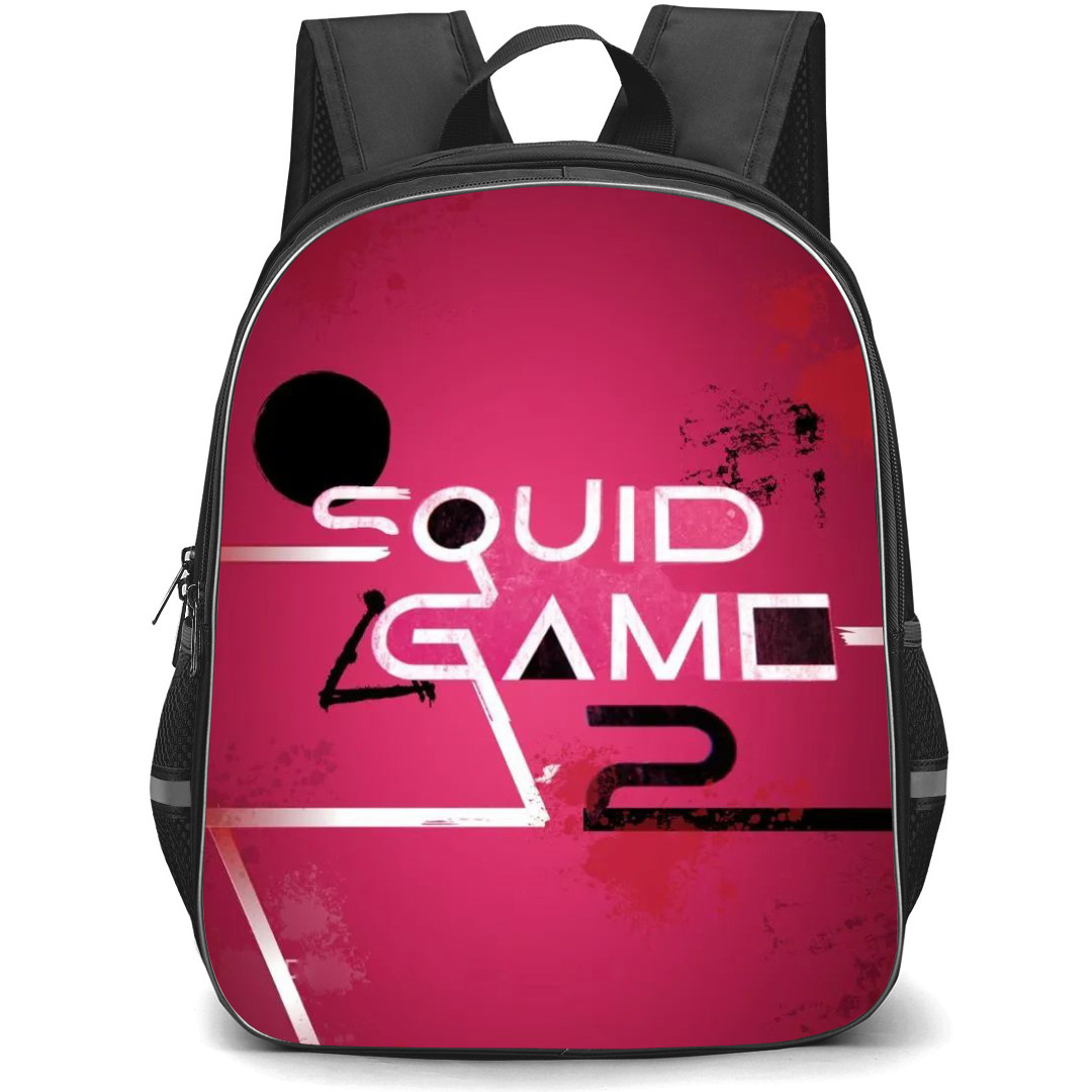 Squid Game 2 Backpack StudentPack - SquidGame2 Trailer Poster Pink Background