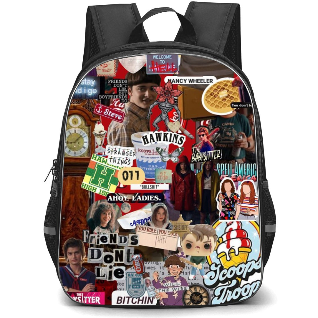Stranger Things Backpack School Bag StudentPack - Stranger Things 1980 Collage Art