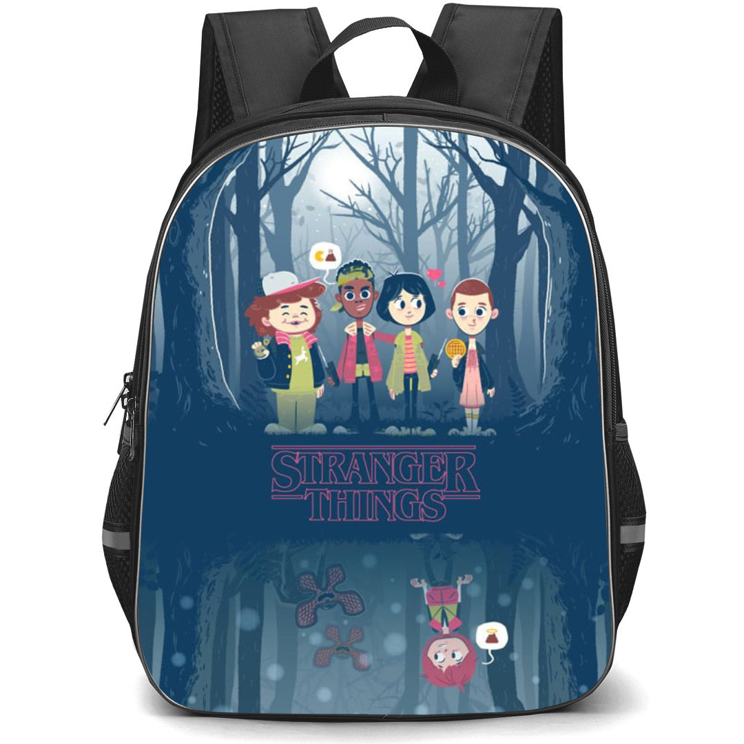 Stranger Things Backpack School Bag StudentPack - Stranger Things Group Characters in Jungle Poster