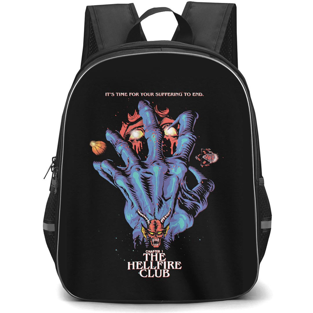 Stranger Things Backpack School Bag StudentPack - The Hellfire Club Hand Illustration Poster