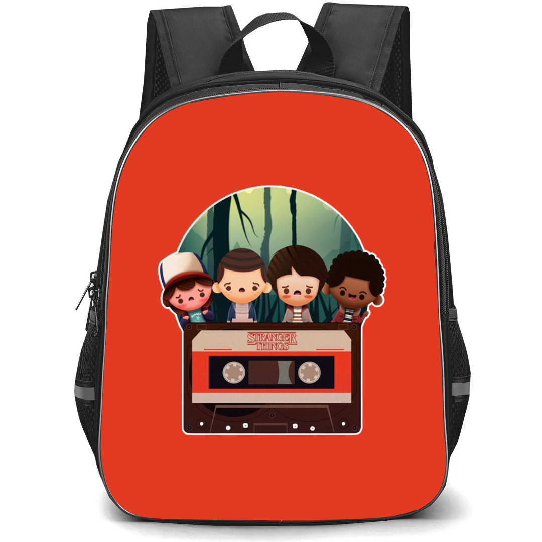 Stranger Things Backpack School Bag StudentPack - Stranger Things Radio with Four Chibi Characters