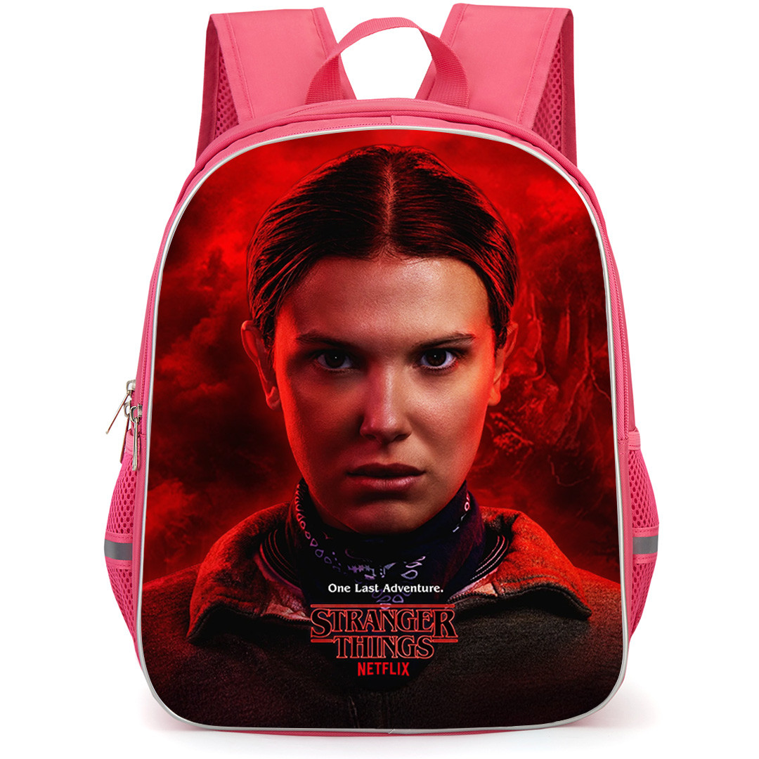 Stranger Things Backpack School Bag StudentPack - Stranger Things 5 Jane Hopper Profile Red Background