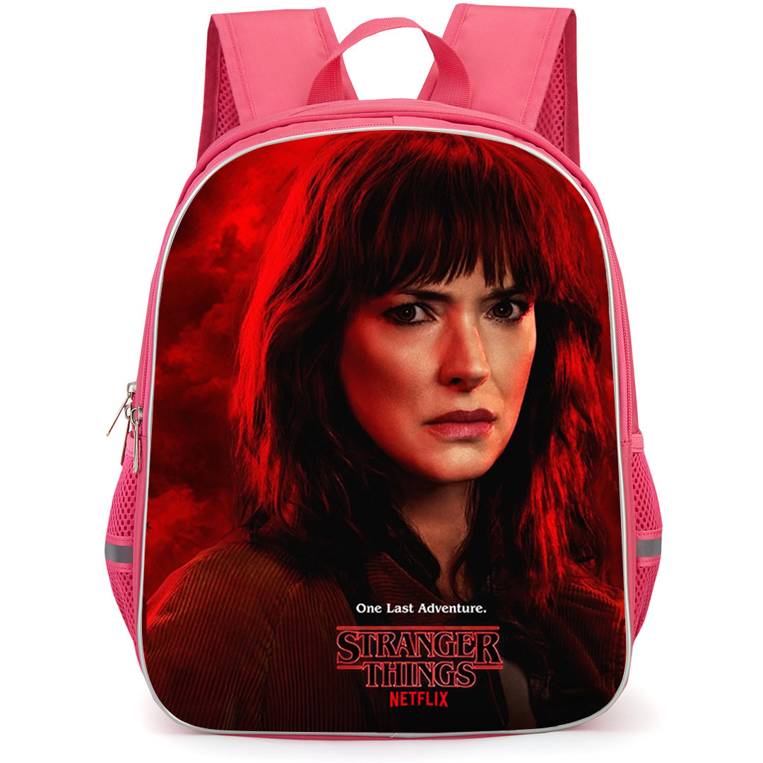 Stranger Things Backpack School Bag StudentPack - Stranger Things 5 Joyce Byers Profile Red Background