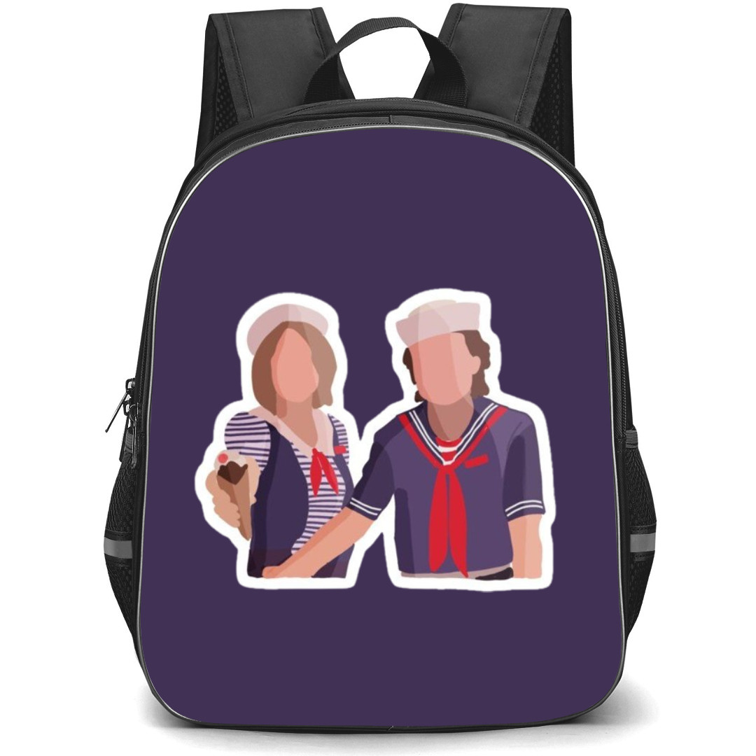 Stranger Things Backpack School Bag StudentPack - Stranger Things Steve and Robin Sticker Erins Drawings