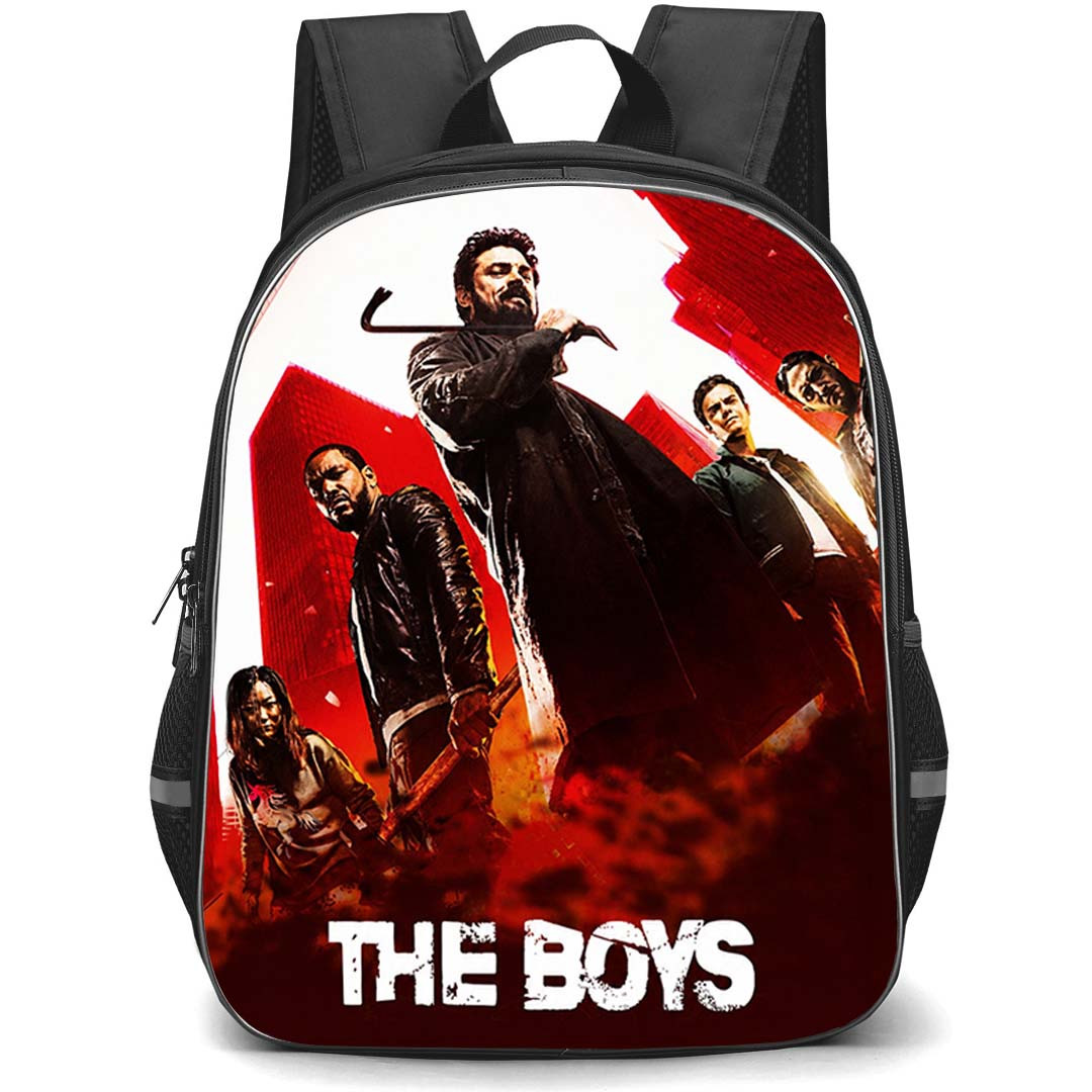 The Boys Backpack School Bag StudentPack - The Boys Billy Butcher Team Red City Skyline Poster