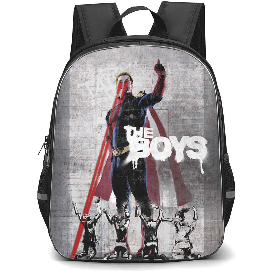 The Boys Homelander Backpack School Bag StudentPack - Homelander Laser Eyes Graffiti Poster