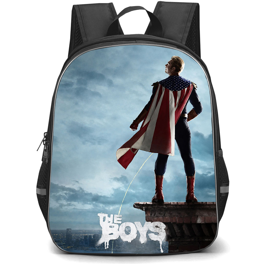 The Boys Homelander Backpack School Bag StudentPack - Homelander Standing Above The City Poster