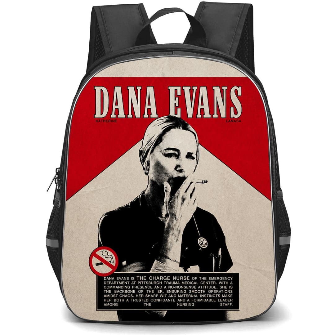 The Pitt Dana Evans Backpack School Bag StudentPack - Dana Evans Red Black Retro Pop Art Character Poster