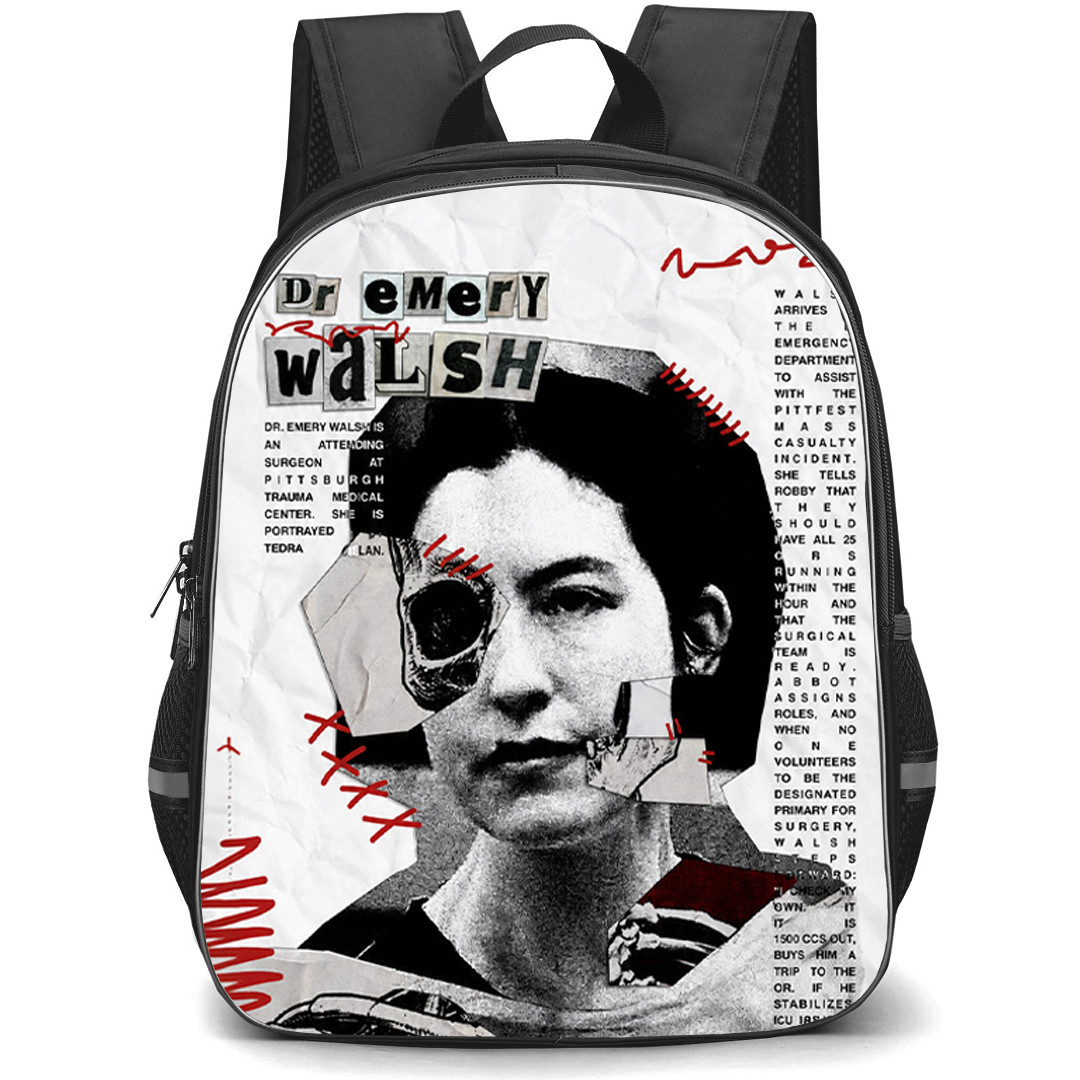 The Pitt Dr Emery Walsh Backpack School Bag StudentPack - Dr Emery Walsh Medical Anatomy Grunge Poster