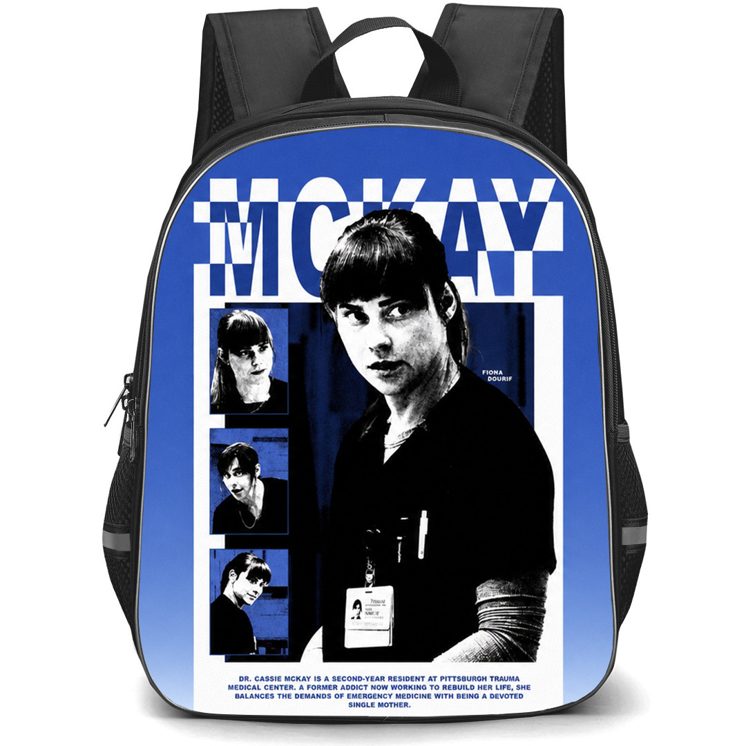 The Pitt Dr Cassie McKay Backpack School Bag StudentPack - Dr Cassie McKay Blue Monochrome Poster