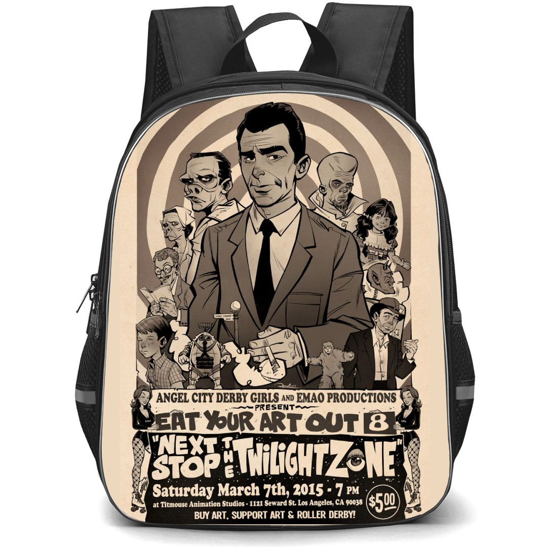 The Twilight Zone Backpack StudentPack - The Twilight Zone Black And White Vintage Comic Illustration