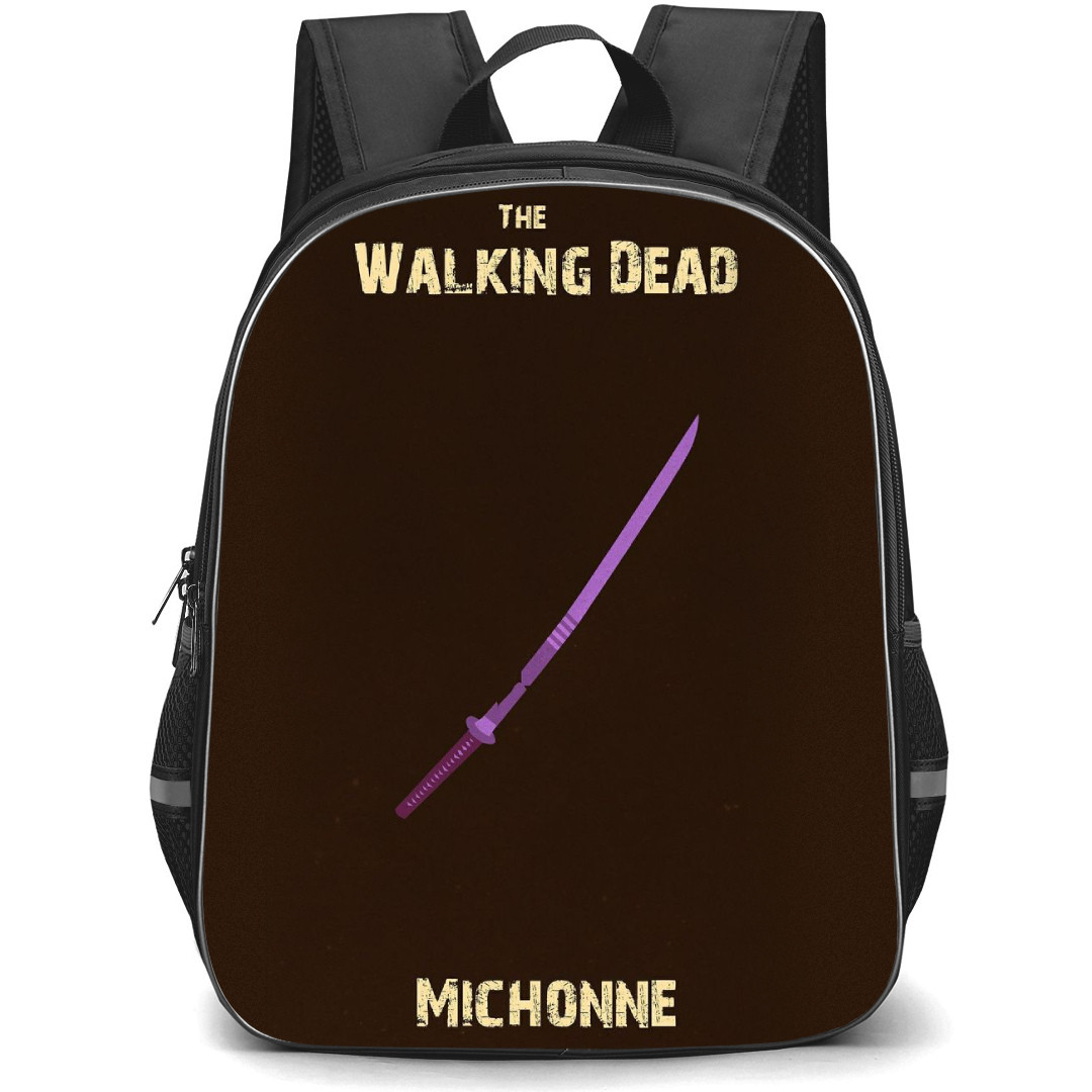 The Walking Dead Backpack StudentPack - Michonne Purple Sword On Brown Background