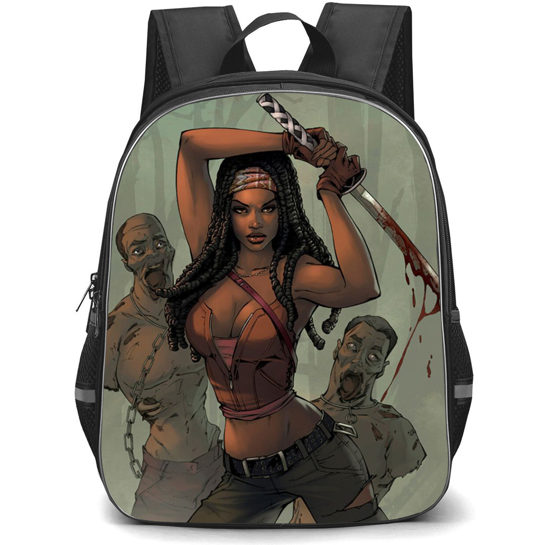 The Walking Dead Backpack StudentPack - Michonne And Zombie Digital Art By Elias