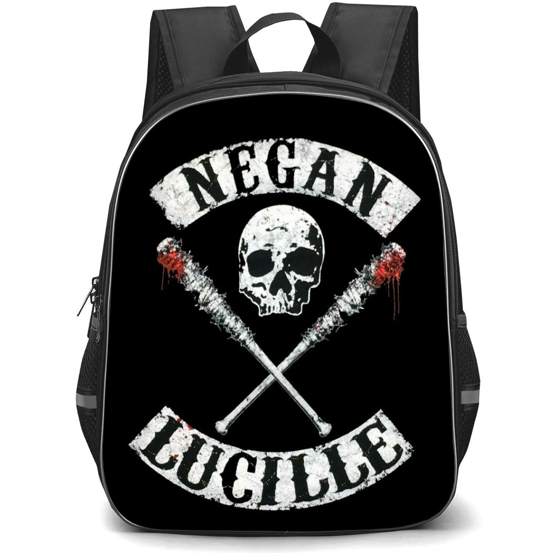 The Walking Dead Backpack StudentPack - Negan Smith And Lucille Logo On Black Background