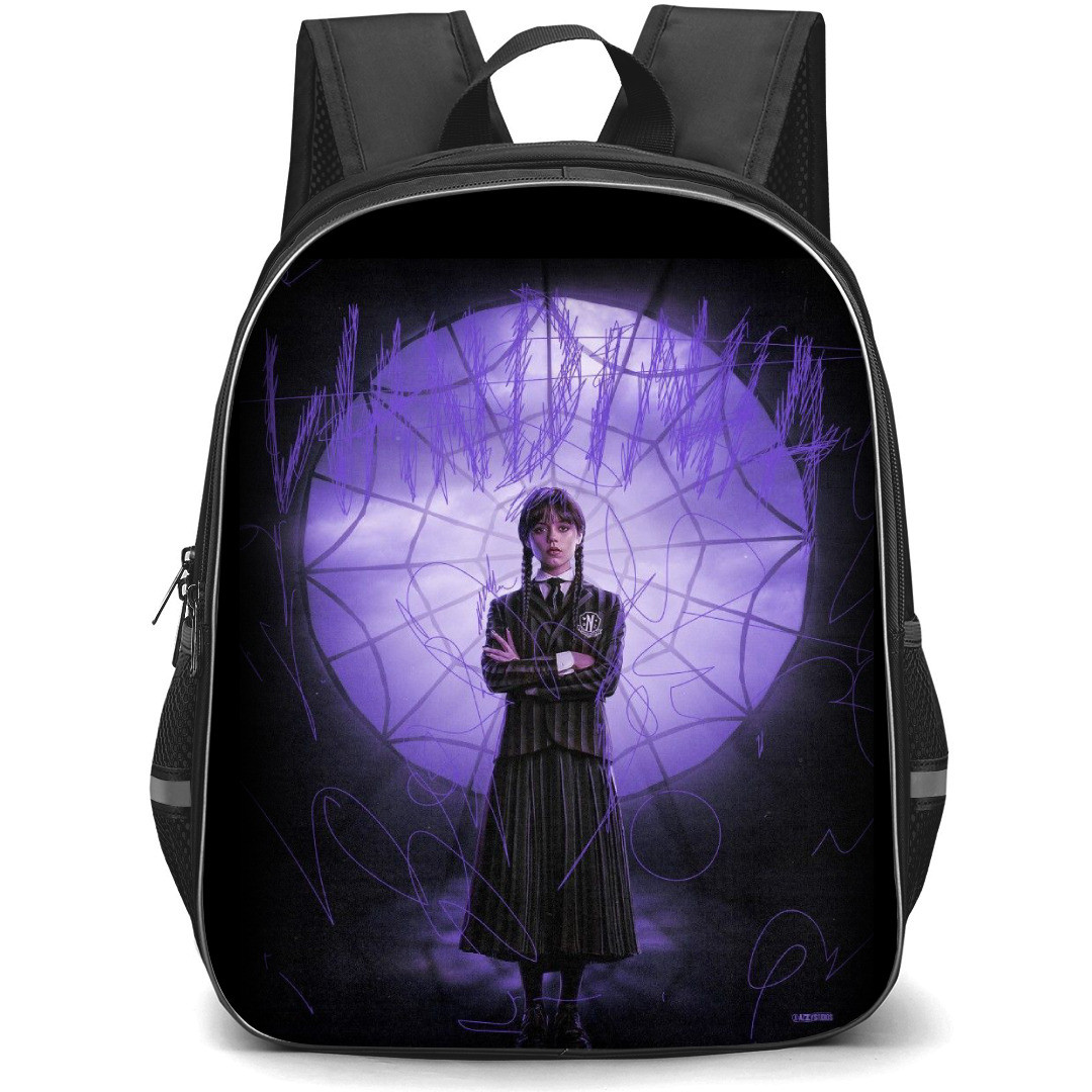 Wednesday Backpack StudentPack - Wednesday Addams Fan Art Purple Effect Poster