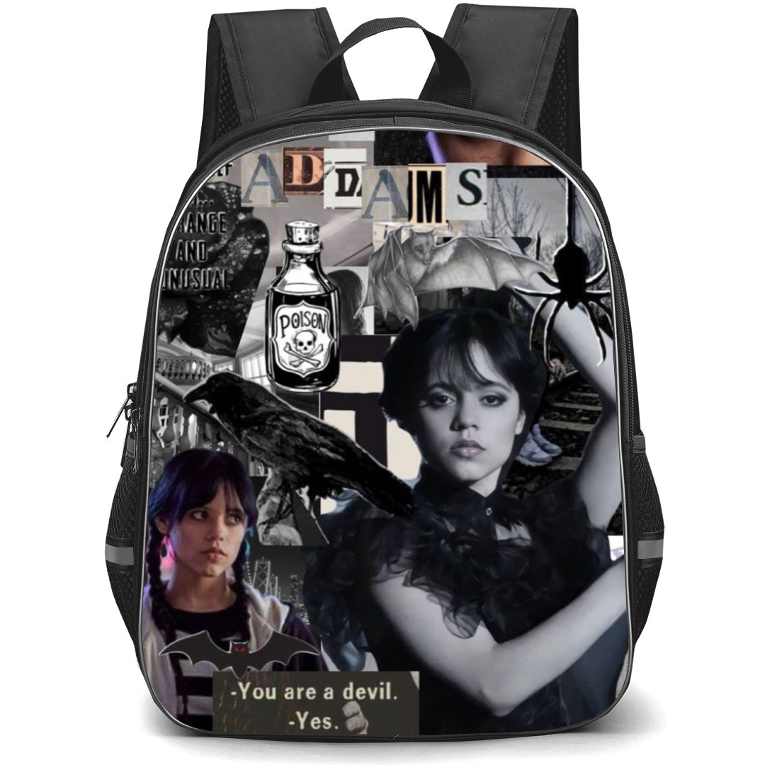 Wednesday Backpack StudentPack - Wednesday Addams Grayscale Collage
