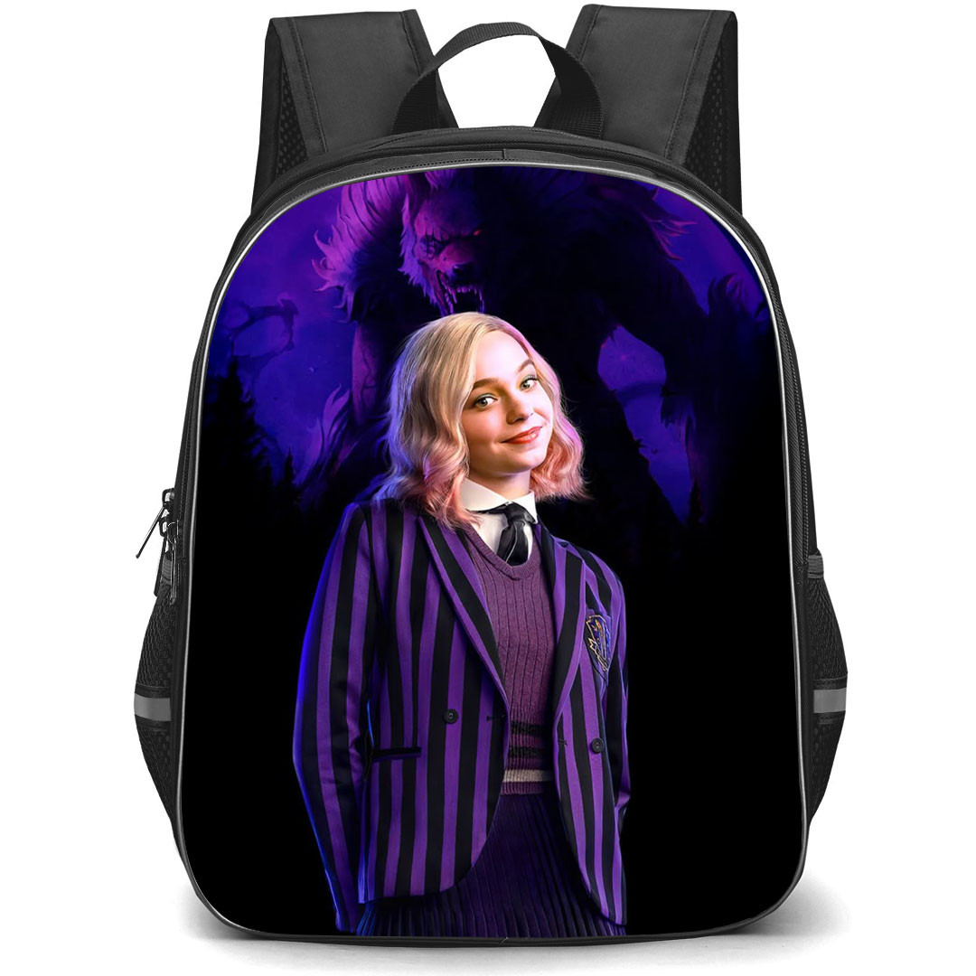Wednesday Season 2 Enid Sinclair Backpack StudentPack - Enid Sinclair Portrait On Wolf Background