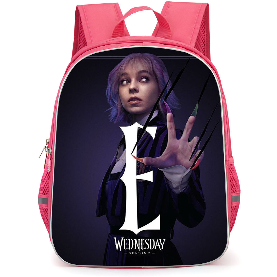 Wednesday Season 2 Enid Sinclair Backpack StudentPack - Enid Sinclair Showing Claw With Letter E Poster