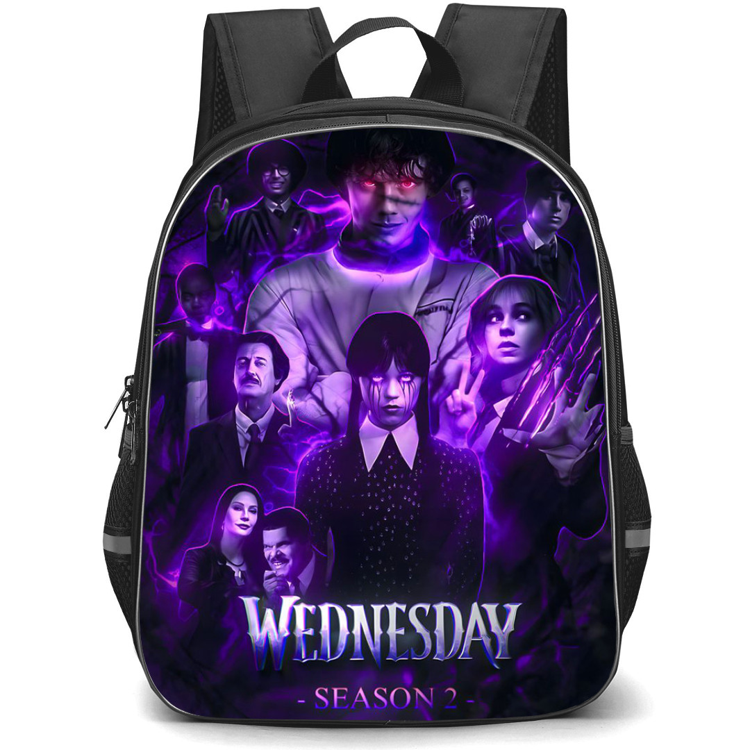 Wednesday Season 2 Backpack StudentPack - Wednesday Season 2 Neon Effect Fan Art Poster
