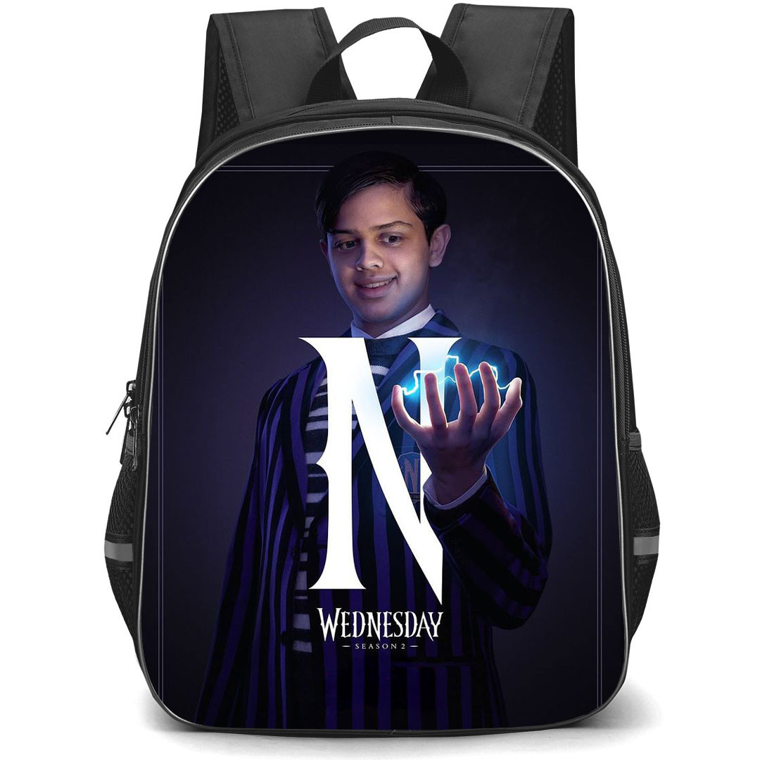 Wednesday Season 2 Pugsley Addams Backpack StudentPack - Pugsley Addams Portrait With Letter N Poster