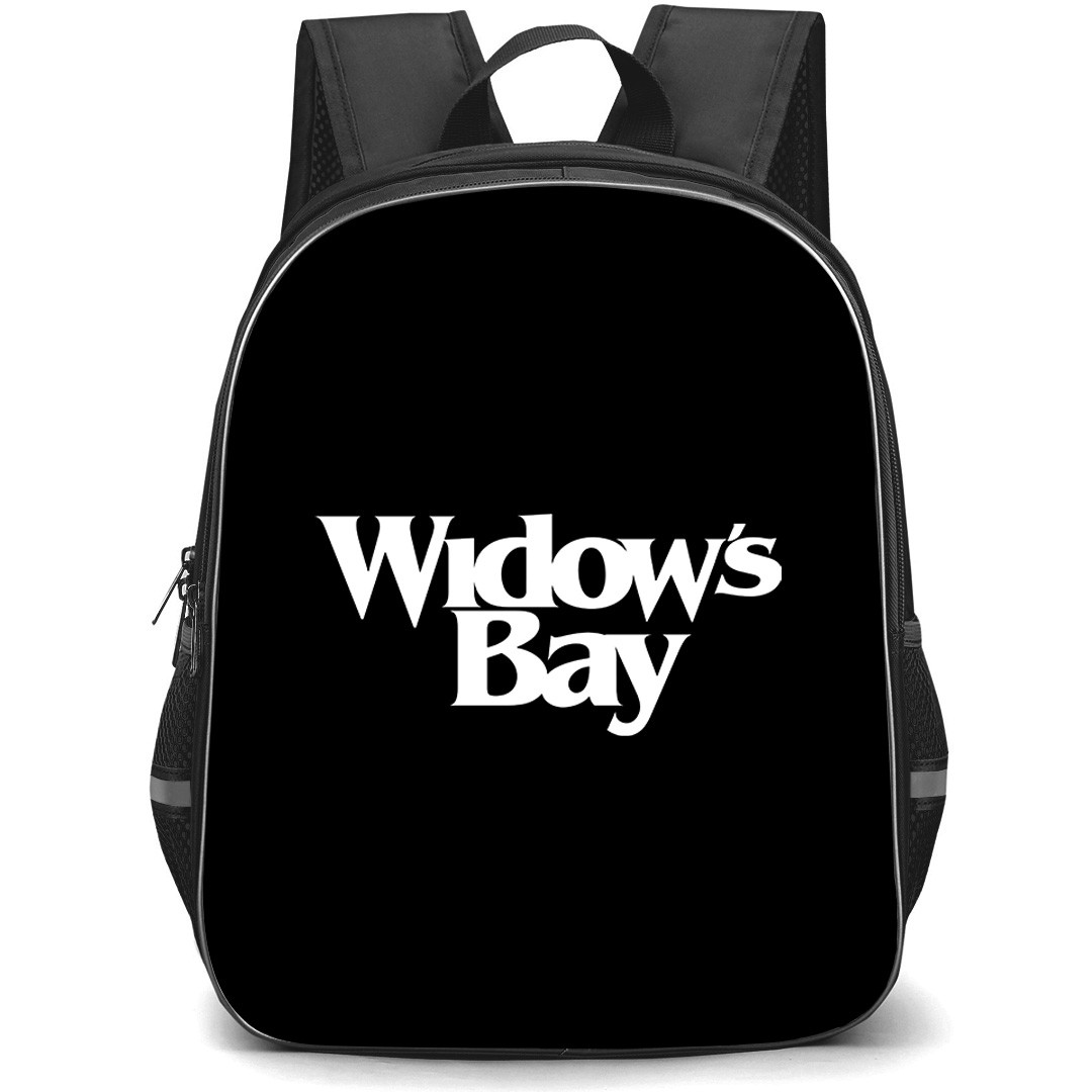 Widows Bay Backpack School Bag StudentPack - Widows Bay White Text Logo Sticker