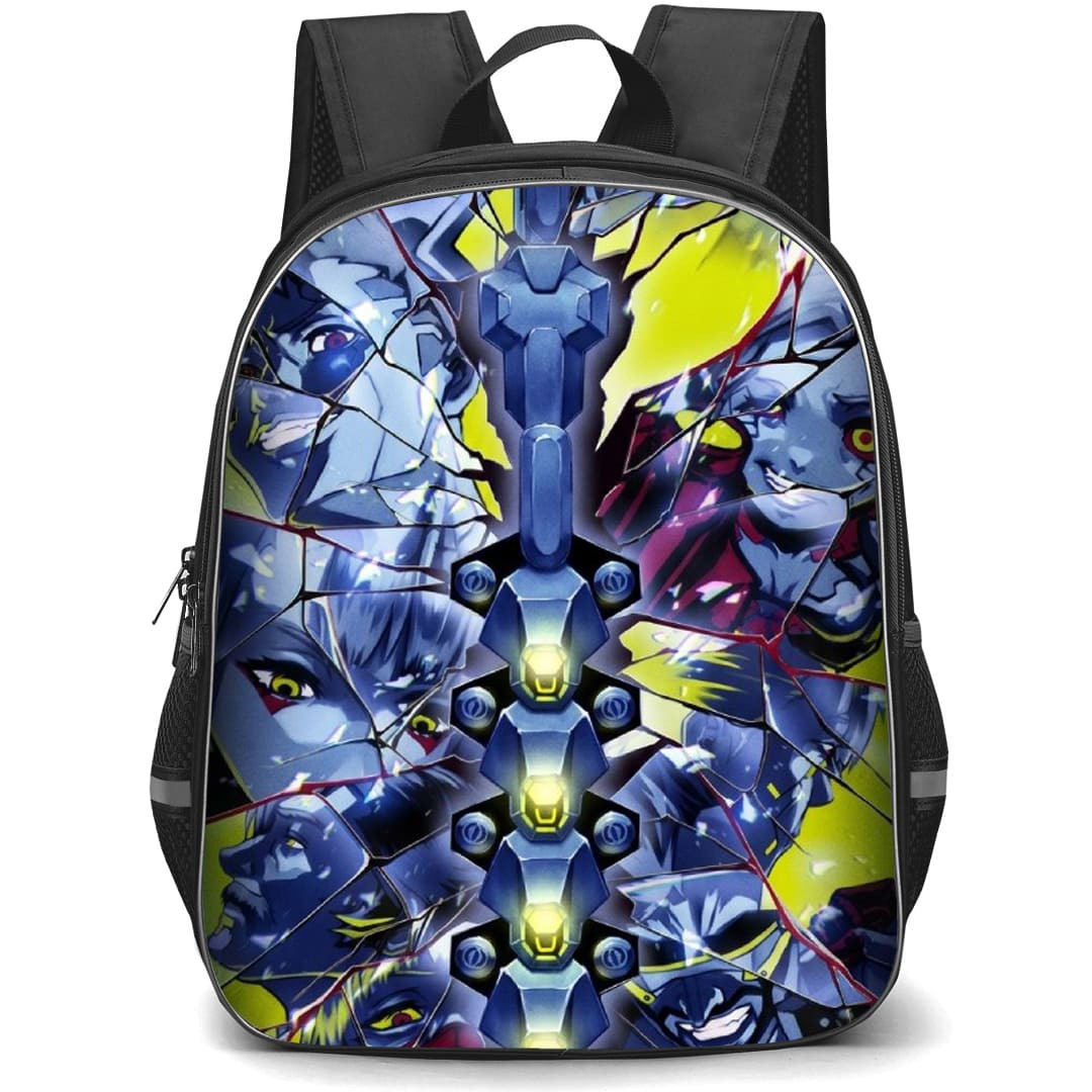 Cyberpunk Edgerunners Backpack School Bag StudentPack - Cyberpunk Edgerunners Characters Crack Reflection Poster