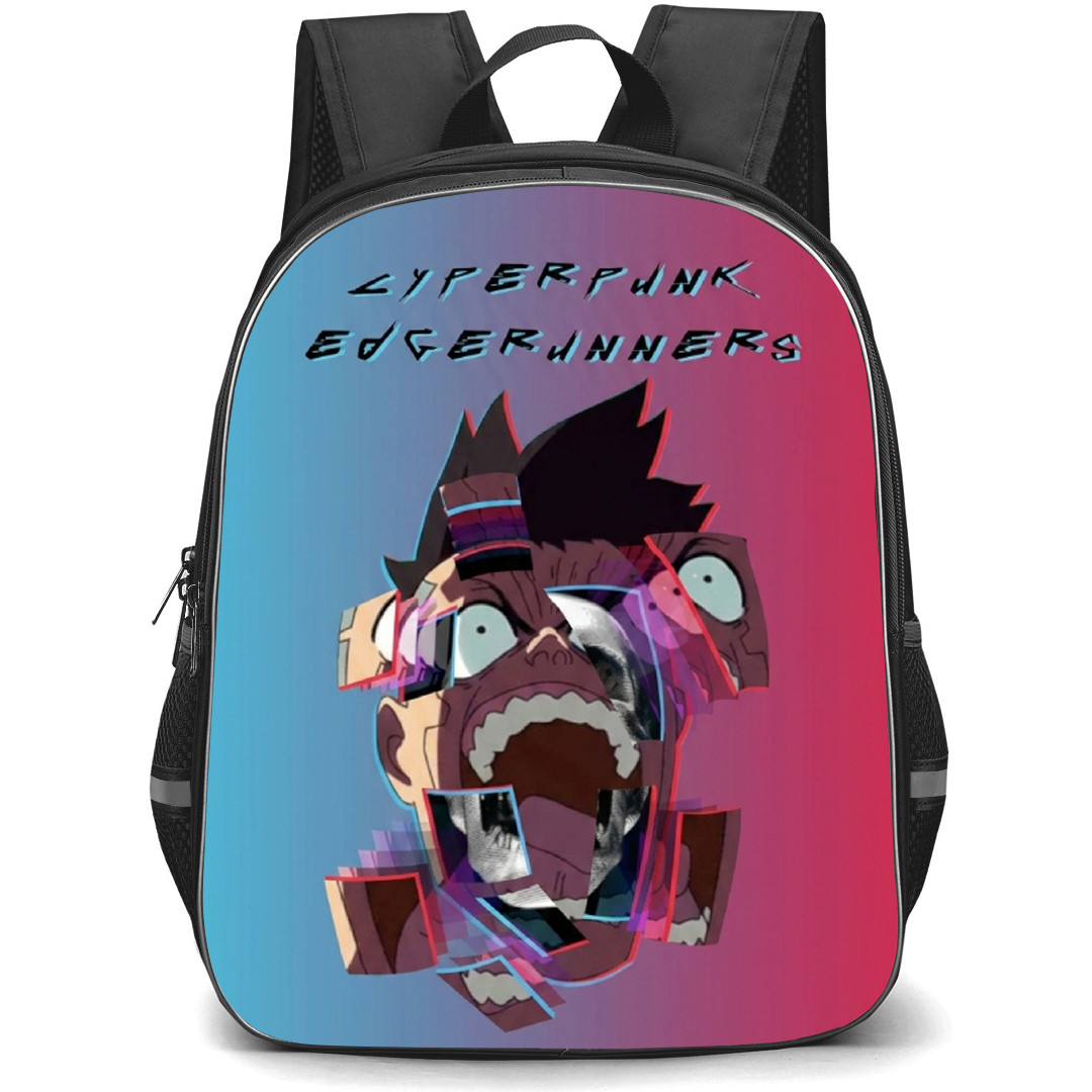 Cyberpunk Edgerunners David Martinez Backpack School Bag StudentPack - David Martinez Glitch Series Portrait Poster