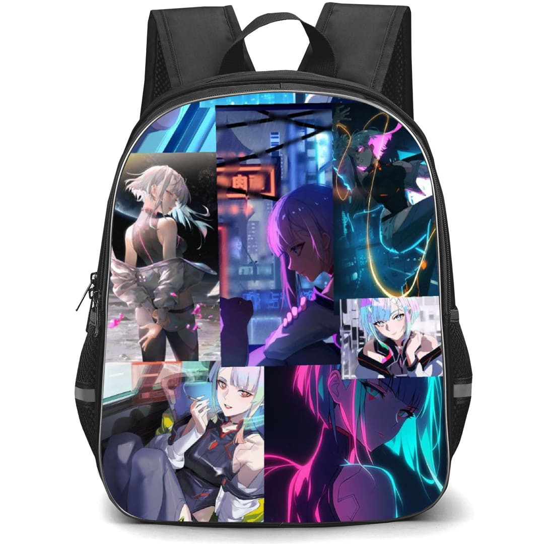 Cyberpunk Edgerunners Lucyna Kushinada Backpack School Bag StudentPack - Lucyna Kushinada Portrait Collage Poster