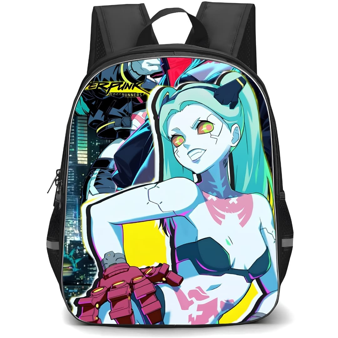 Cyberpunk Edgerunners Rebecca Backpack School Bag StudentPack - Rebecca Fierce Portrait Collage