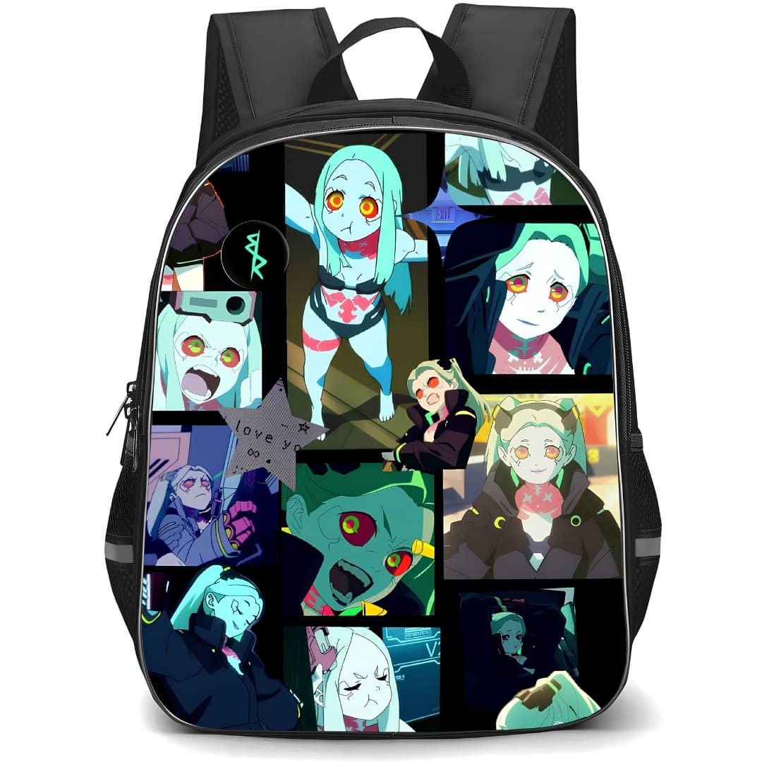 Cyberpunk Edgerunners Rebecca Backpack School Bag StudentPack - Rebecca Portrait Collage