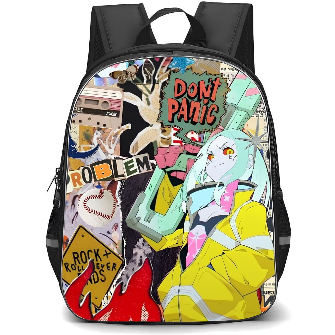 Cyberpunk Edgerunners Rebecca Backpack School Bag StudentPack - Rebecca Scrap Collage Sticker