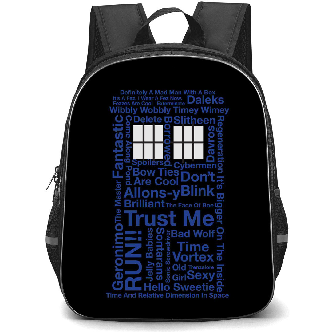 Doctor Who Backpack StudentPack - Telephone Booth Typography