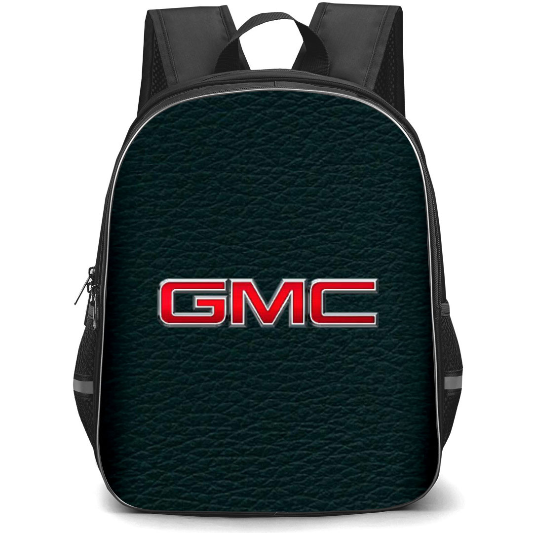 GMC Backpack School Bag StudentPack - GMC Logo On Green Faux Leather Poster