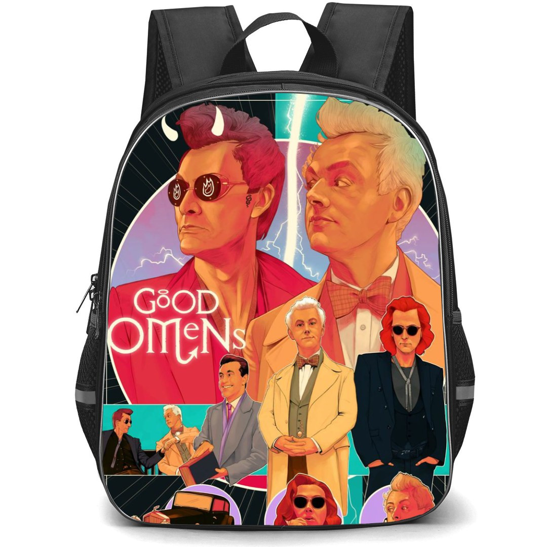 Good Omens Backpack StudentPack - Crowley Aziraphale Pop Art