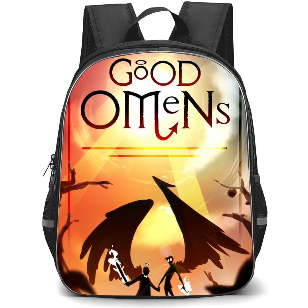 Good Omens Backpack StudentPack - Crowley Aziraphale Silhoutte Art