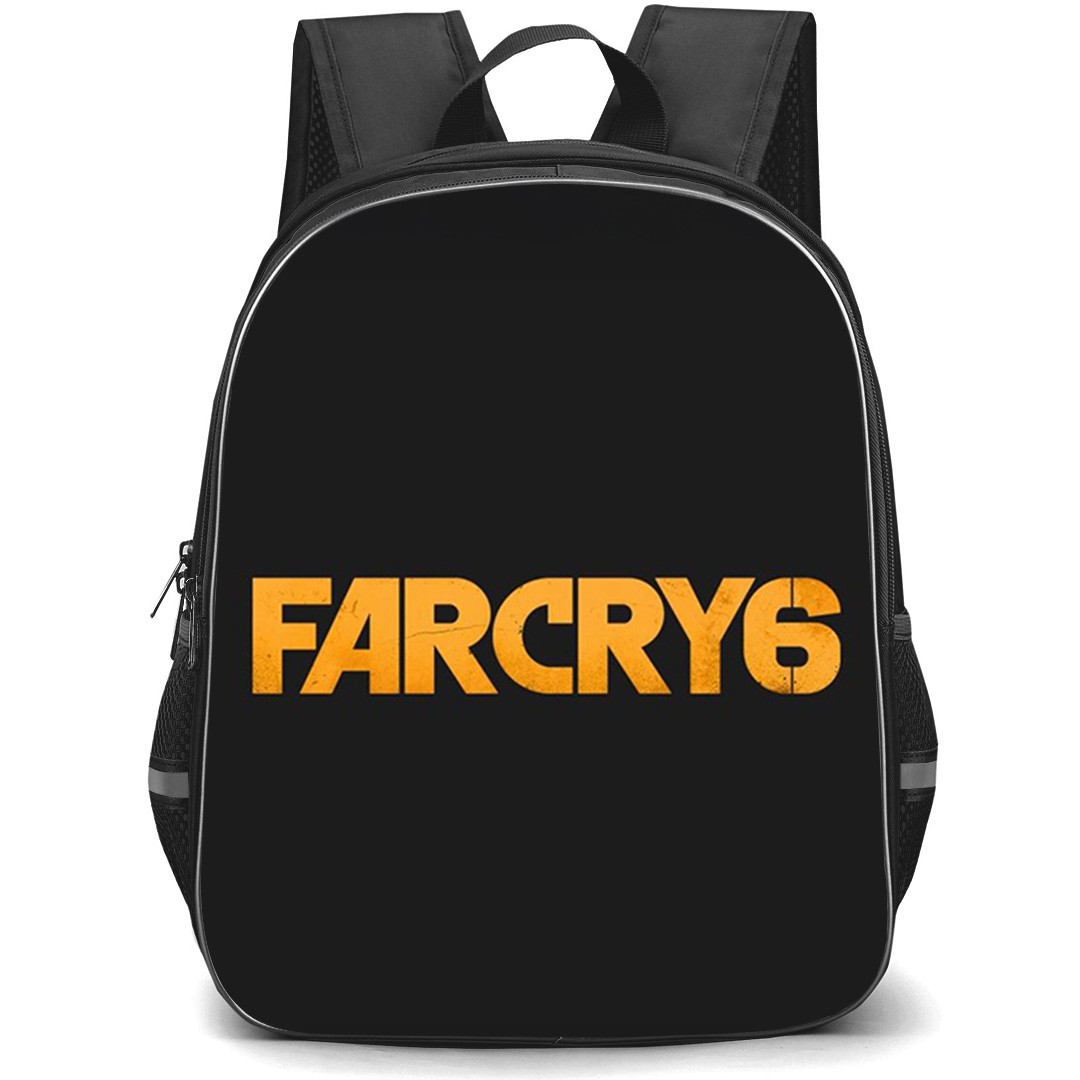Far Cry Backpack School Bag StudentPack - Far Cry 6 Letting Logo On Black Background