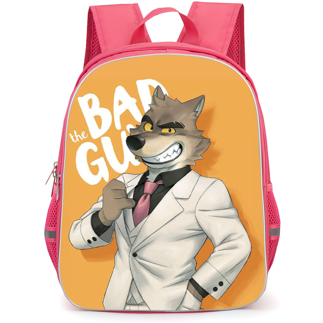 The Bad Guys Mr. Wolf Backpack StudentPack - Mr. Wolf Wear White Suit Illustration Art On Orange Background