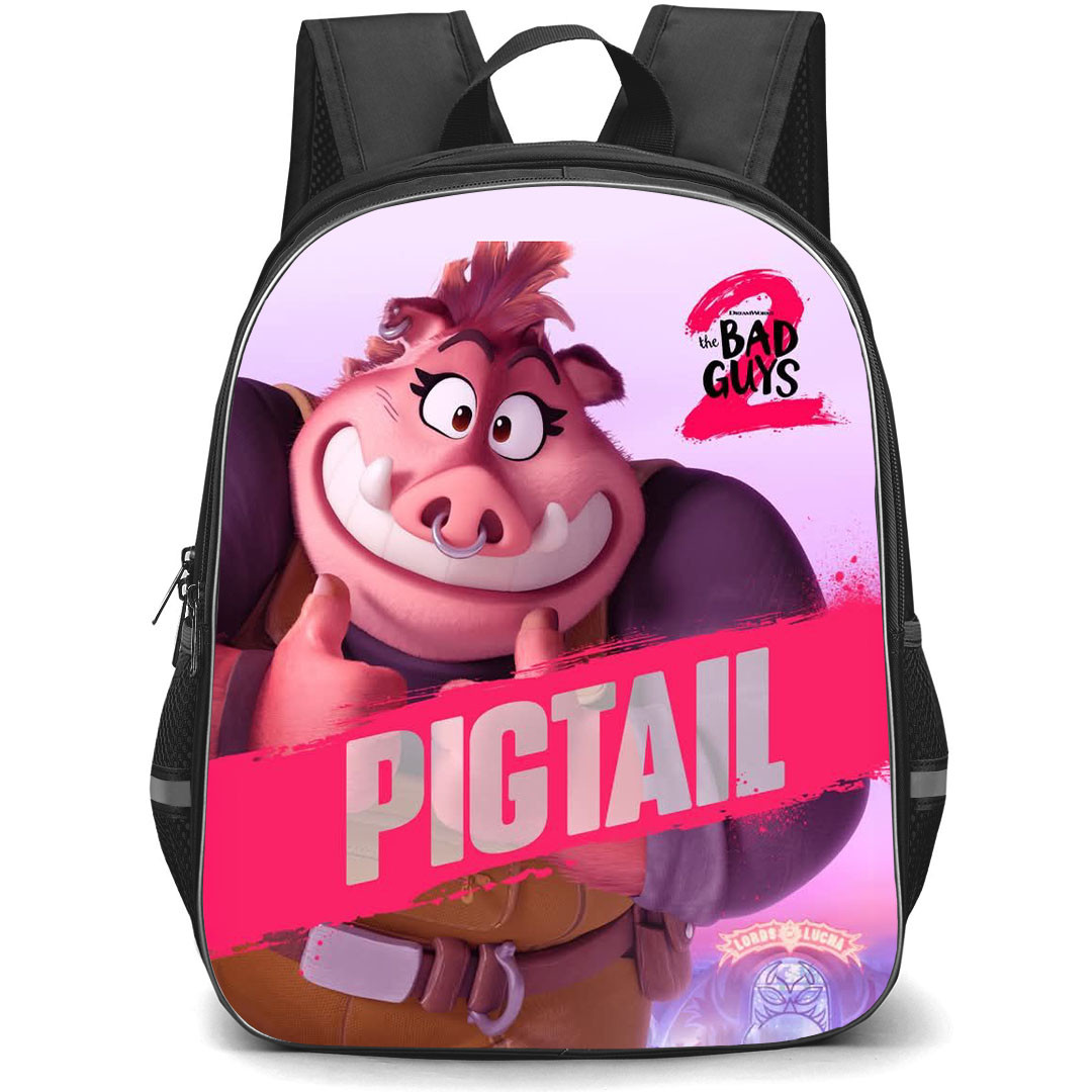 The Bad Guys 2 Pigtail Backpack StudentPack - Pigtail 3D Portrait Art Poster