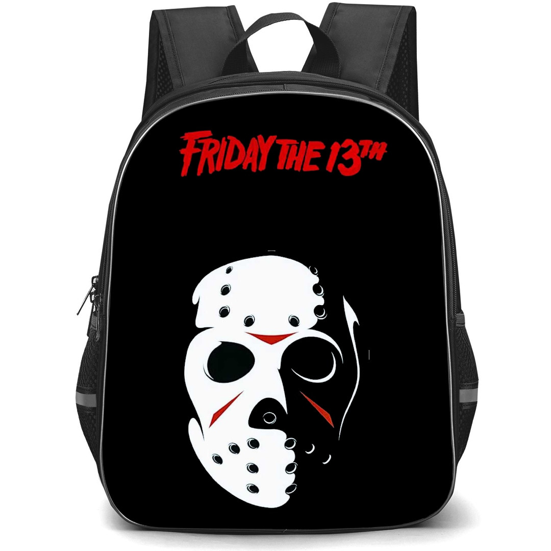 Friday The 13th Backpack StudentPack - Friday The 13th Mask Black Background