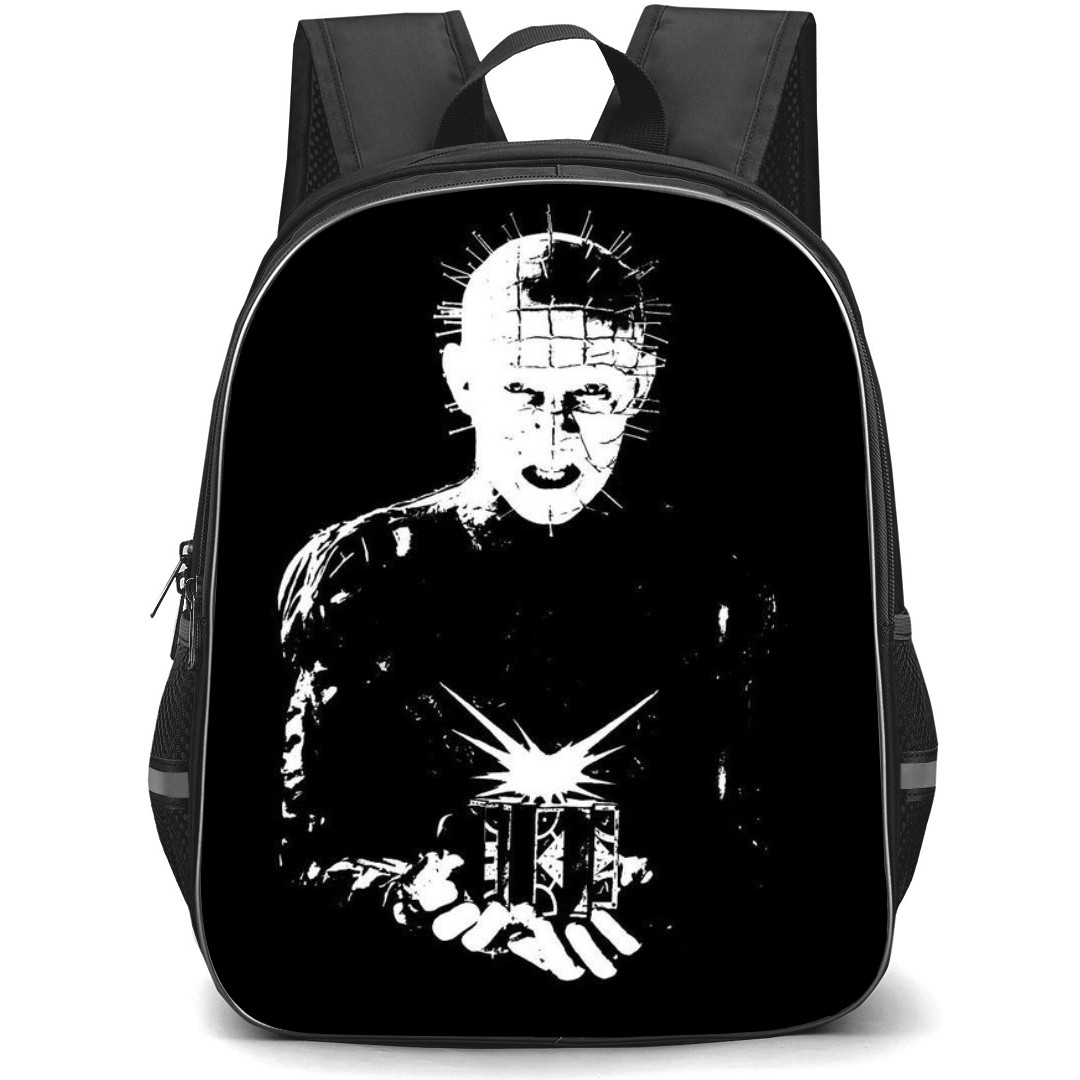 Hellraiser Backpack StudentPack - Pinhead Holding Cube Black And White