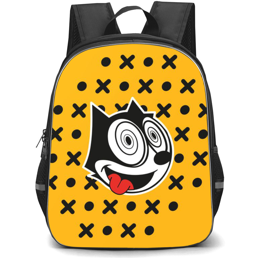 Felix the Cat Backpack StudentPack - Felix The Cat Dizzy Face XO Yellow Background