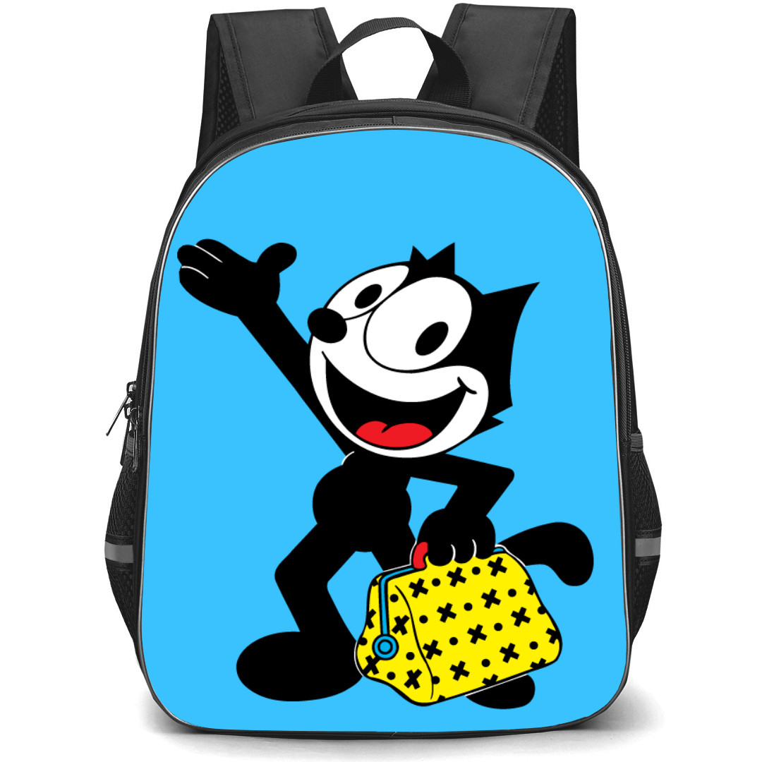 Felix the Cat Backpack StudentPack - Felix The Cat Holding Yellow Bag