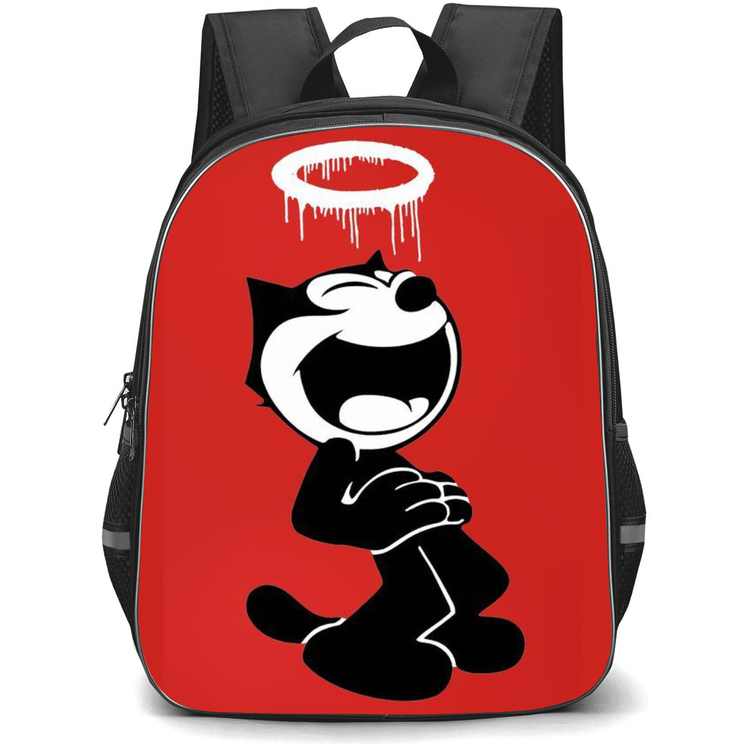 Felix the Cat Backpack StudentPack - Felix The Cat Laughing With Halo Red Background