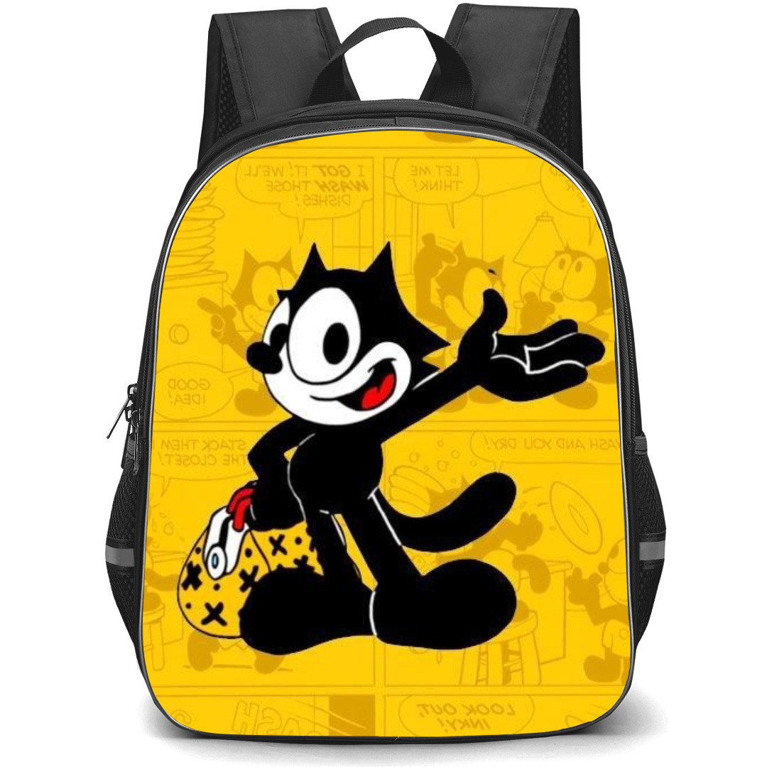 Felix the Cat Backpack StudentPack - Felix The Cat Standing Pose Yellow Cartoon Background