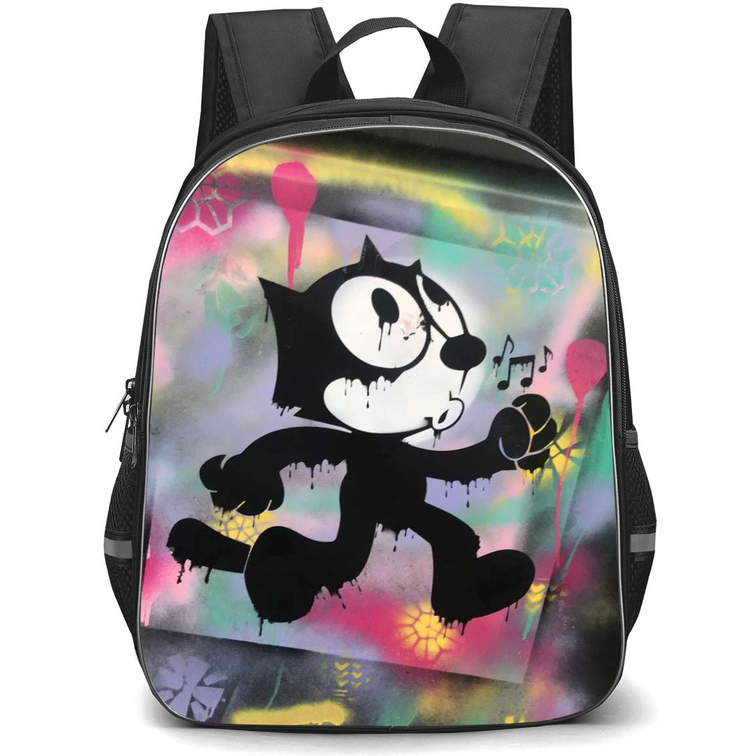 Felix the Cat Backpack StudentPack - Felix The Cat Walking Graffiti Background