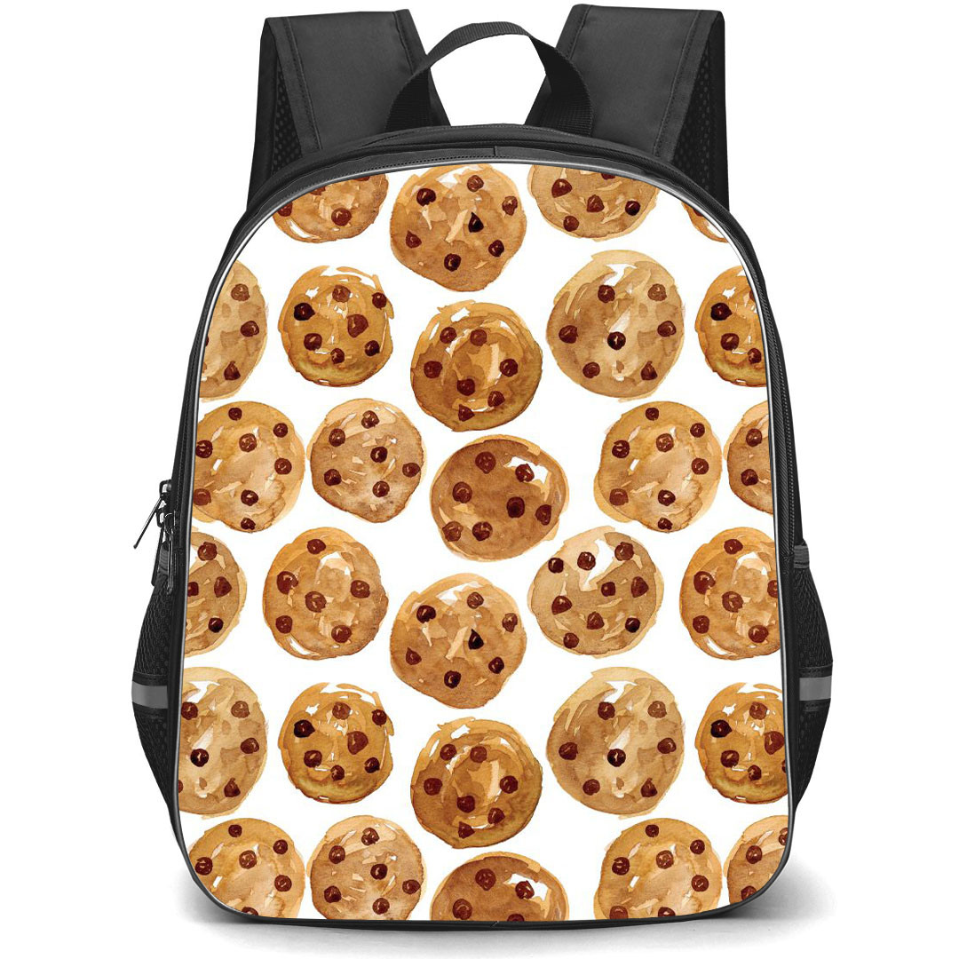 Food Pattern School Backpack StudentPack - Cookies Watercolor Pattern Art Poster