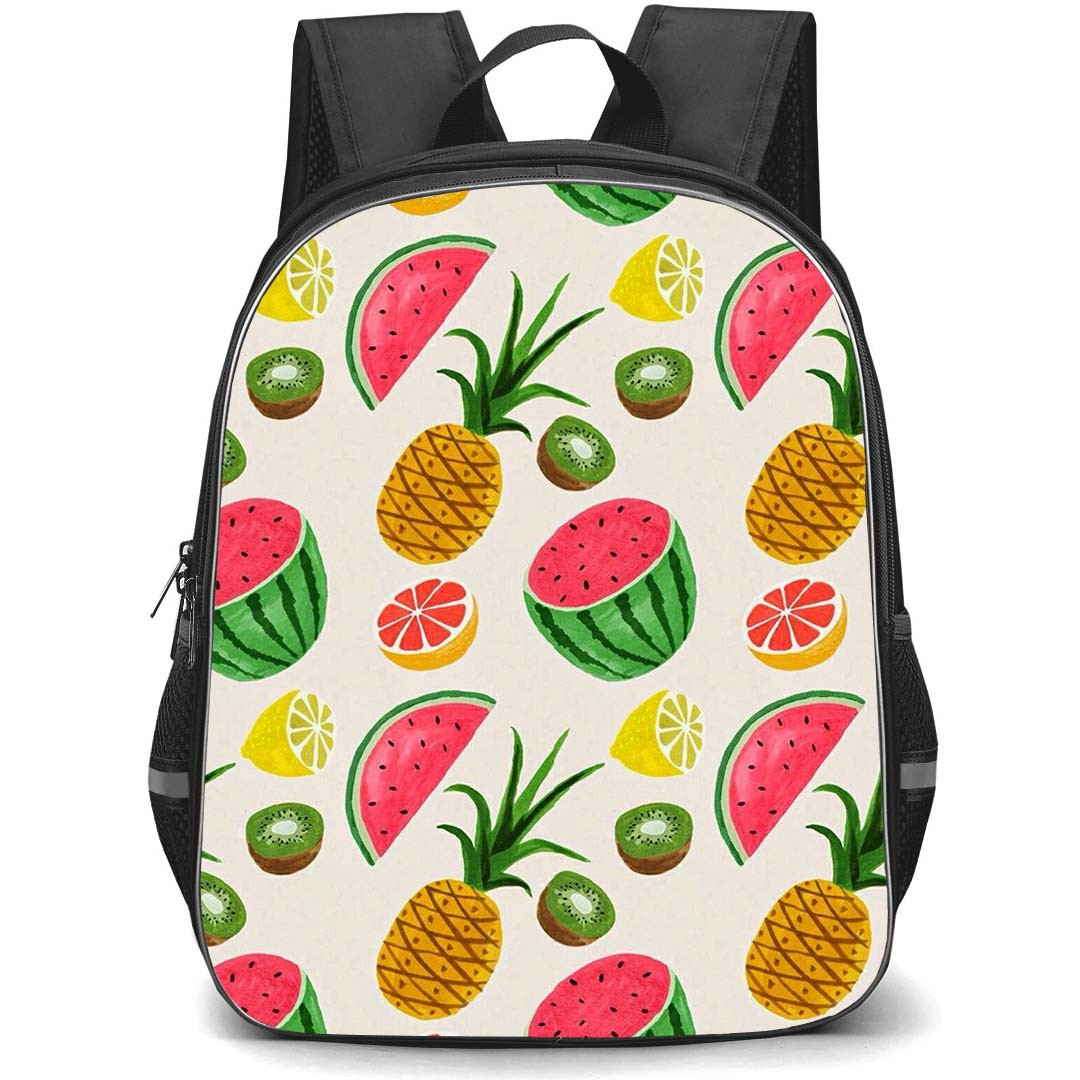 Food Pattern School Backpack StudentPack - Cute Pineapple Tropical Fruits Design Poster